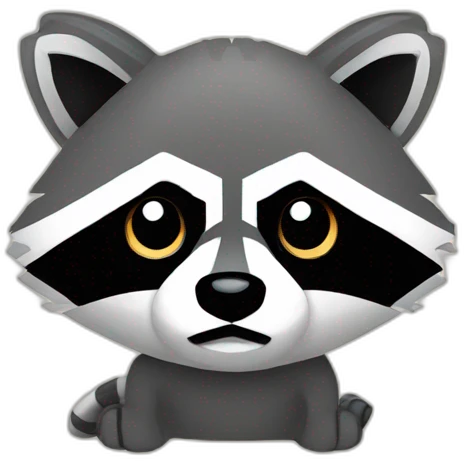 8 bit raccoon emoji