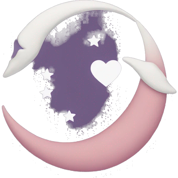Heart and moon crescent emoji