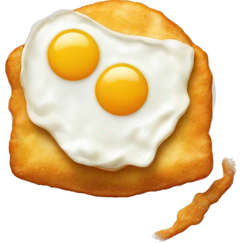 fried egg with pi ribbonk emoji