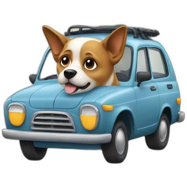 Chien voiture emoji