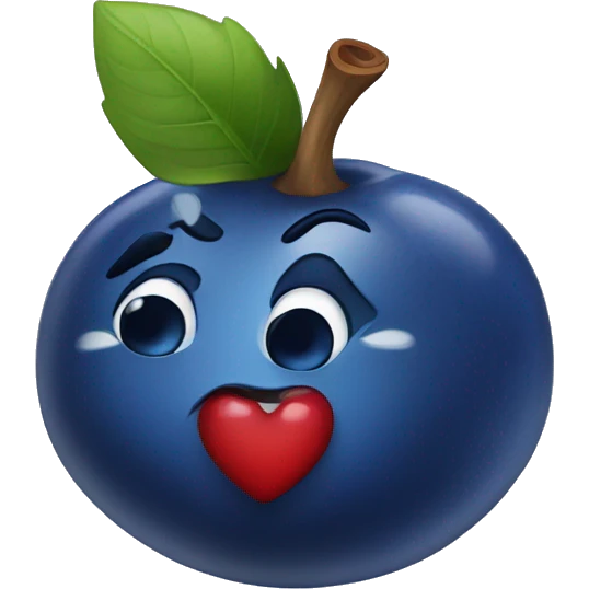 Blueberry with red heart emoji