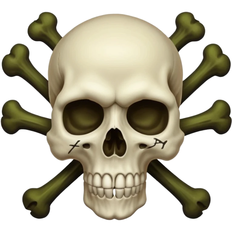 a poisonous cloud of gas, dark swamp color, with an image of a skull and two crossed bones behind the skull emoji