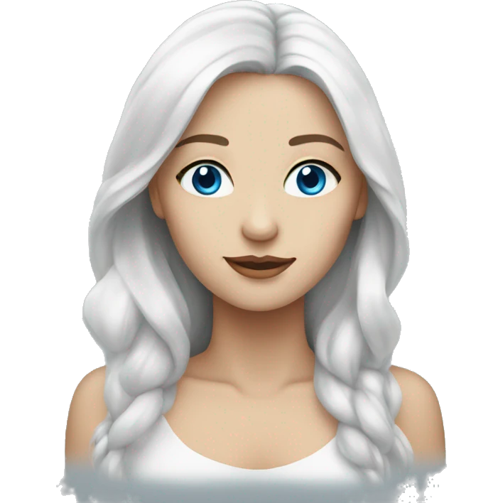 blue eyes -white hair-woman,white skin emoji