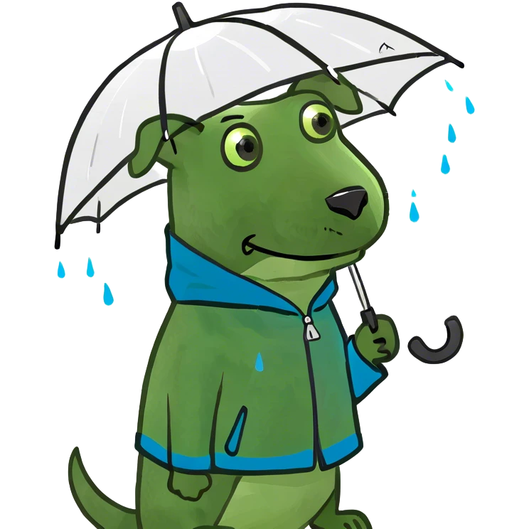 Dog with umbrella  emoji