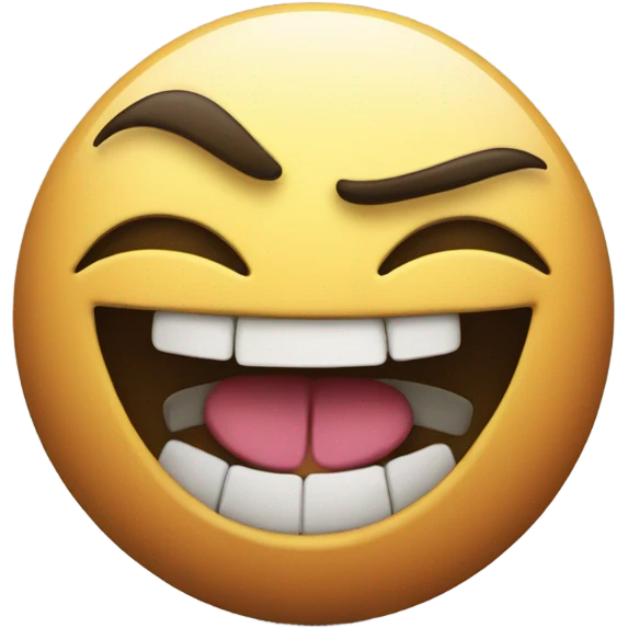 A happy face in his mouth big ball emoji