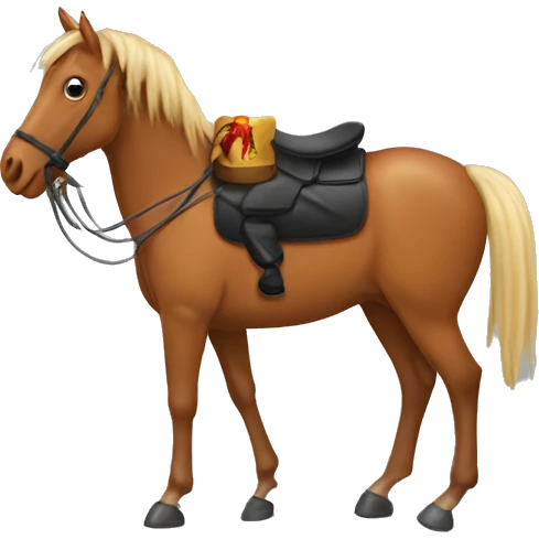 Horse sitting on a cockroach emoji