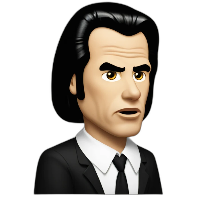 Confused John Travolta as Vincent Vega in Pulp Fiction emoji