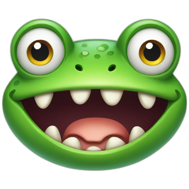 angry frog with teeth  emoji