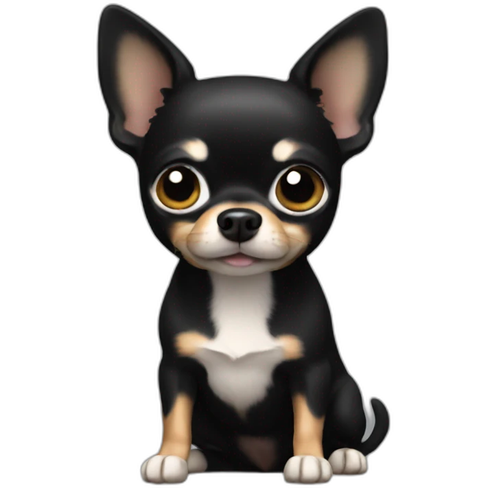3d black chihuahua emoji