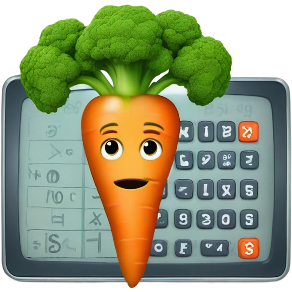vegetable doing math emoji