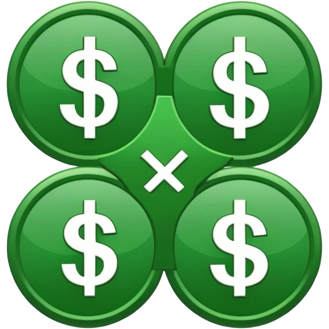 checkmark with dollar and cent symbols emoji