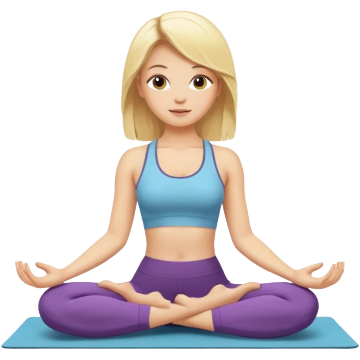 mulher fazendo yoga loira   emoji