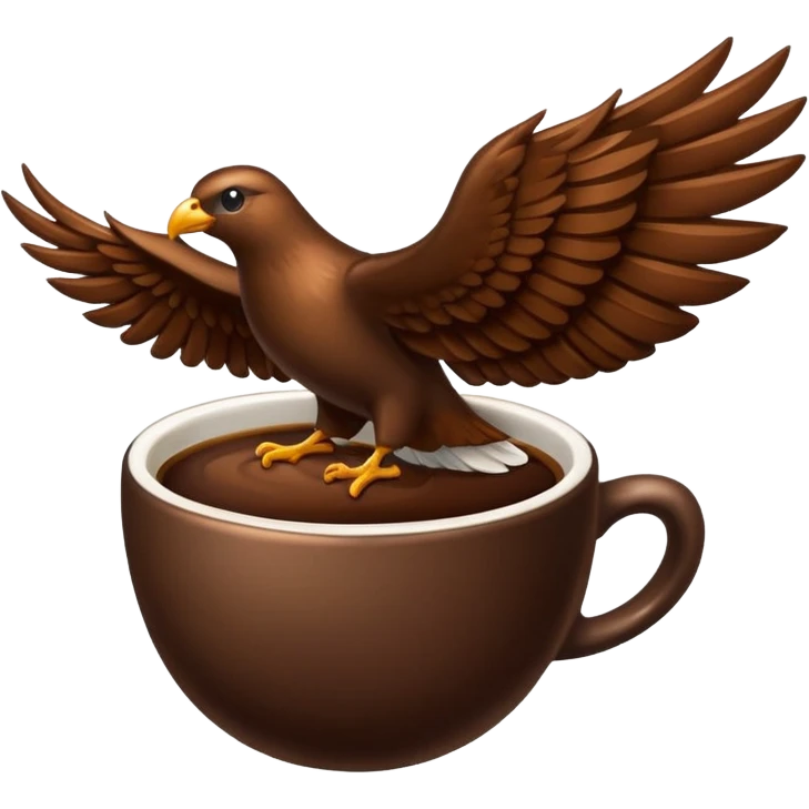Un grain de café avec des ailes emoji