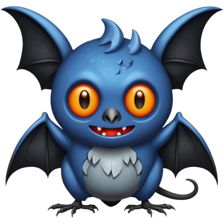 Monstre a corp craquelé fait de lave avec des ailes de chauve-souris et un tête de pierre carbonisé avec une mâchoire carré  emoji