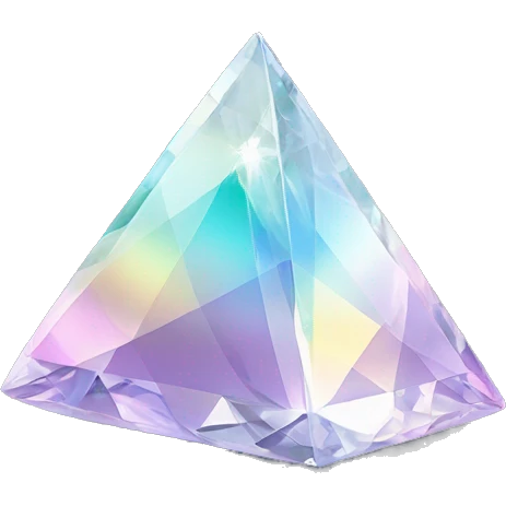 Pyramid-shaped 56-carat iridescent diamond crystal emoji