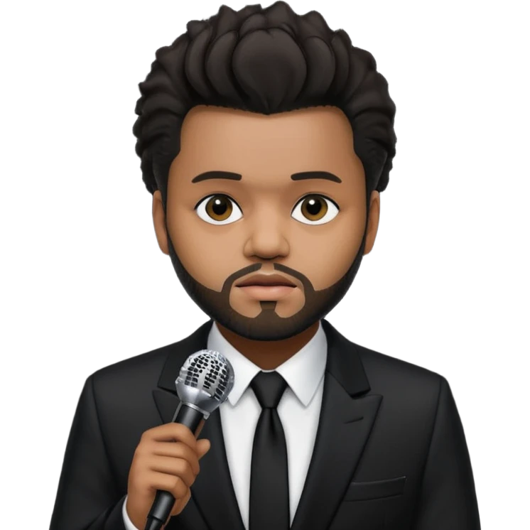 The weeknd holding microphone emoji