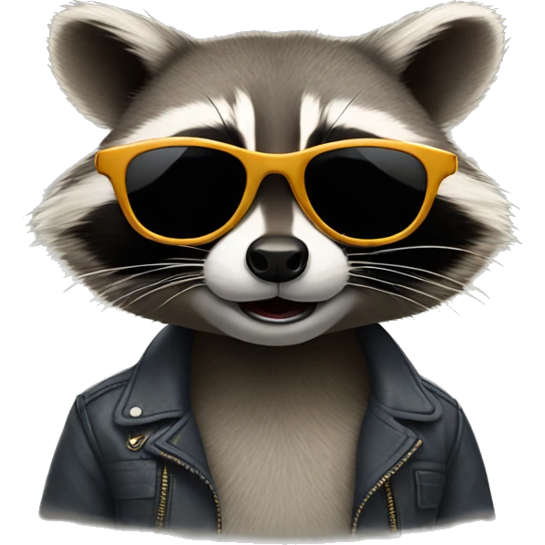 Racoon with sunglasses emoji
