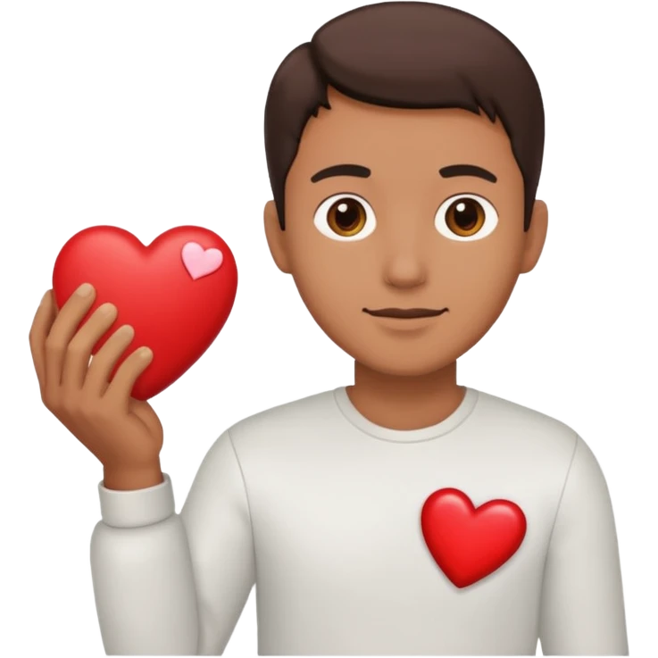 A single man with heart in his hand  emoji