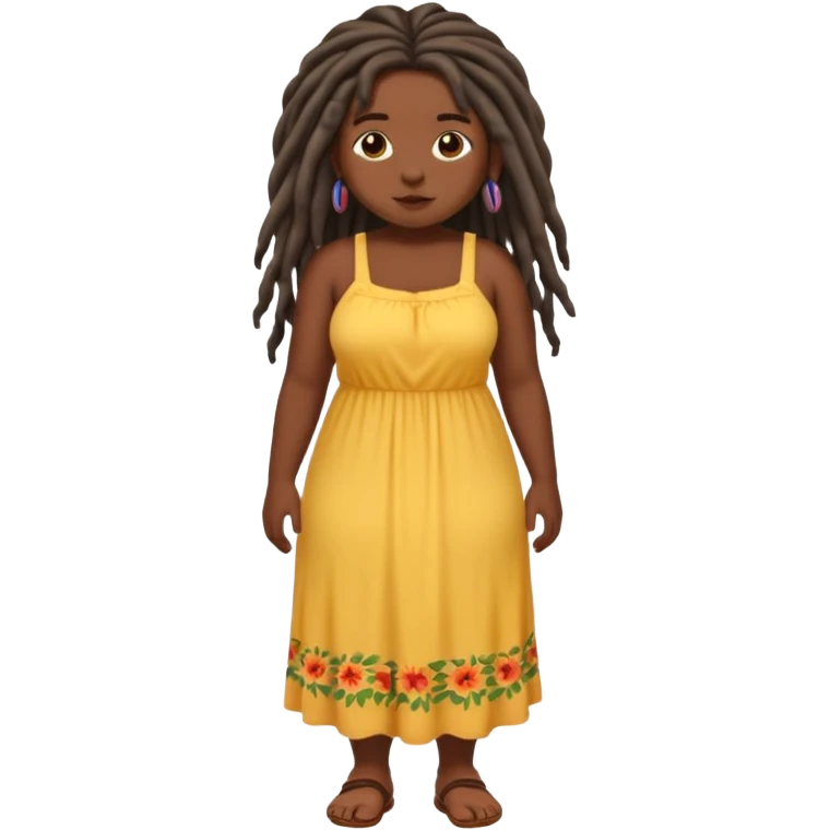 Full body chubby dark skined black girl with long dread locks  emoji