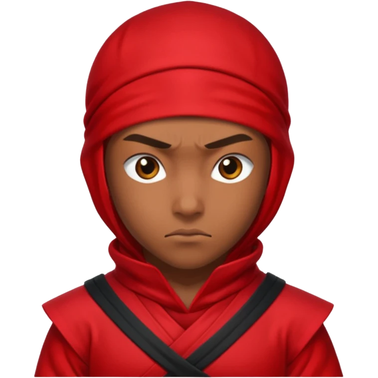 brown skin ninja red clothes emoji