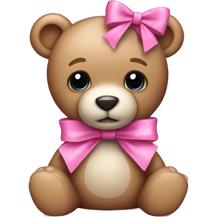 pink bow teddy bear solo emoji