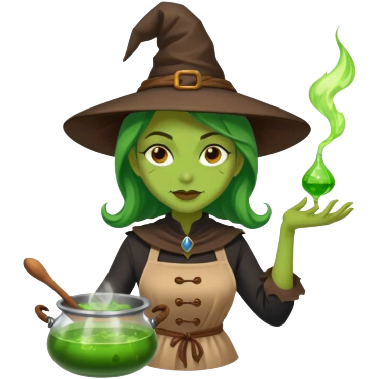 green witch cooking potion emoji