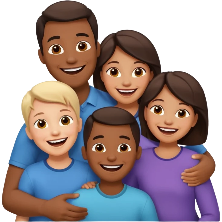 an american couples with 3 children in the age of school emoji