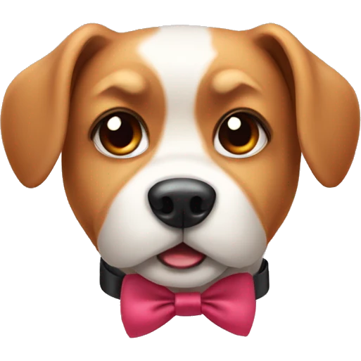 Dog with a cute bow tie  emoji