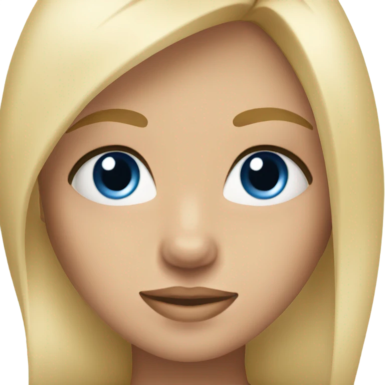 Girl with long eyelashes blue eyes blonde hair emoji