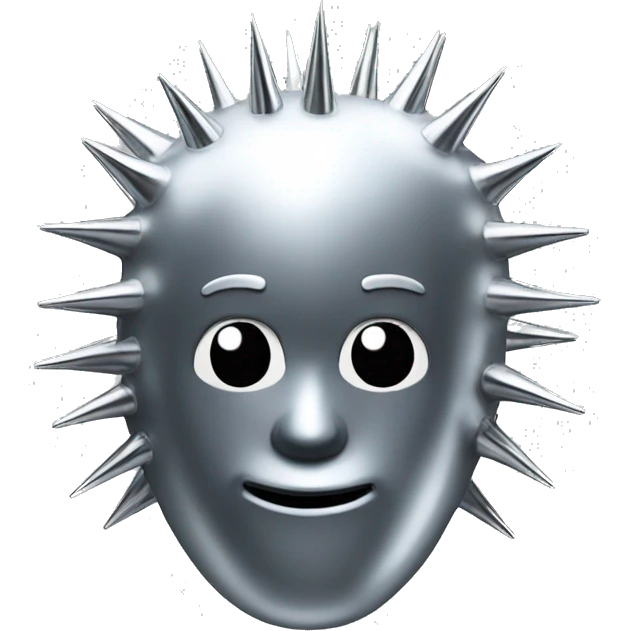 Chrome figure with silver spikes emoji