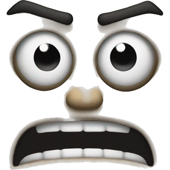 A warning sign with an angry face on it emoji