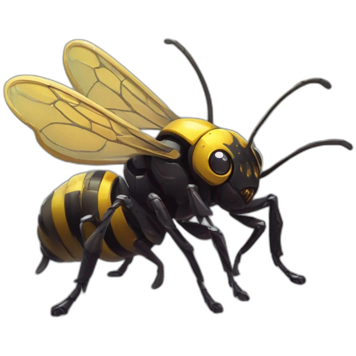 alien robotic bee creature  monster scifi roguelike rpg style inspired by slay thee spire emoji