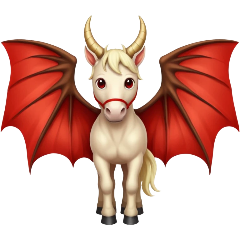 horse with horns and red bat wings emoji