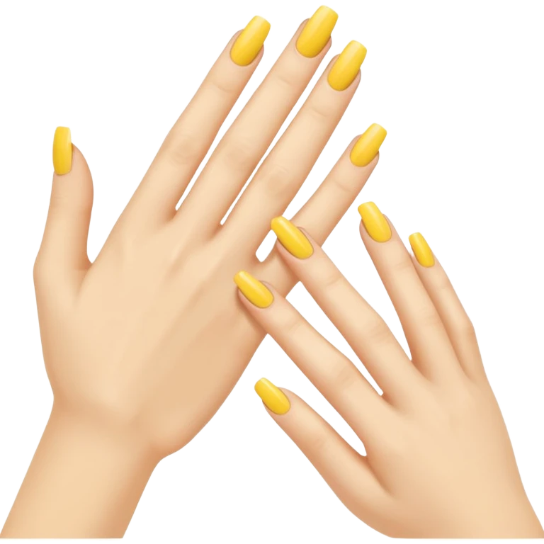 Generate a high-quality illustration of a generic hand with yellow nail polish being applied, flat vector or simple cartoon style, no recognizable person, no facial features, no brand markings, simple white background, high-resolution.
 emoji
