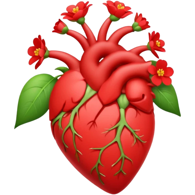 A heart with a flower sprouting out of it emoji