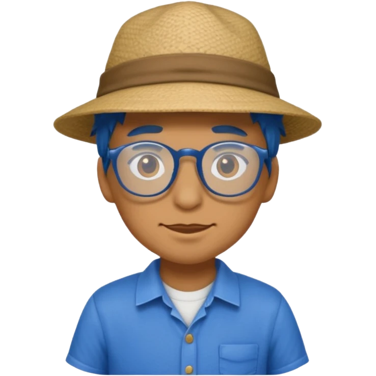 glasses blue dragon with shirt and hat emoji