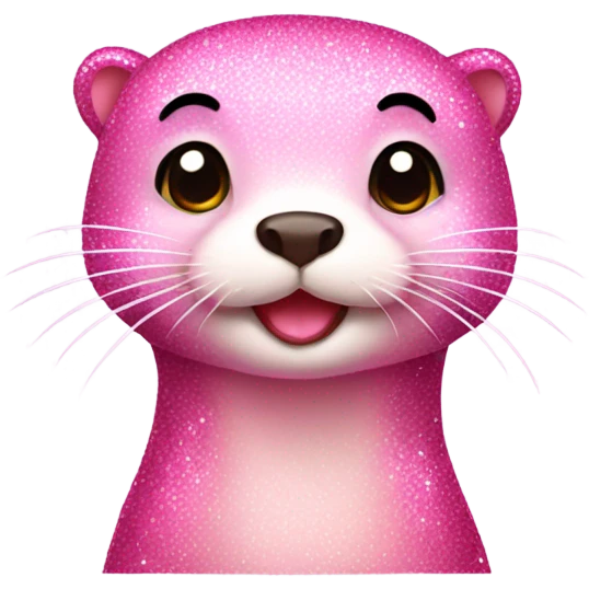 Pink sparkly otter emoji