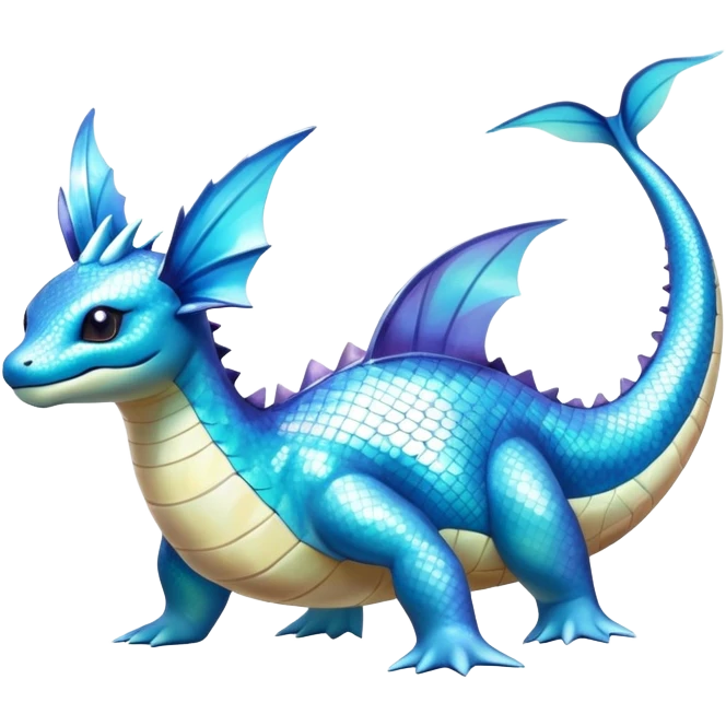 Shiny Exotic Colorful epic Lapras-Salamence-Vaporeon-Fakémon-hybrid-creature (full body)  emoji
