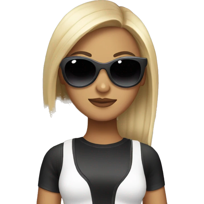 Girl with clubbing outfit sunglasses and fan emoji