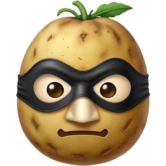 potato with a Zorro mask emoji