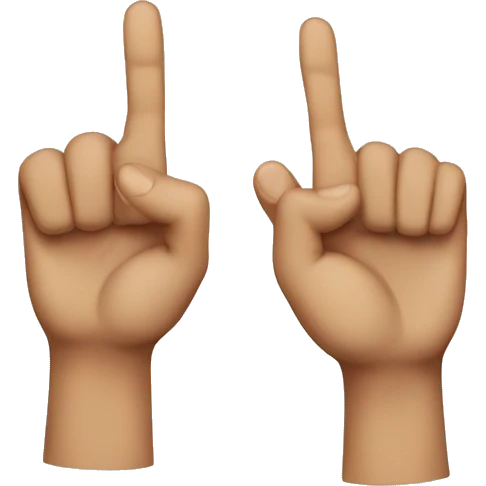 two finger become one emoji