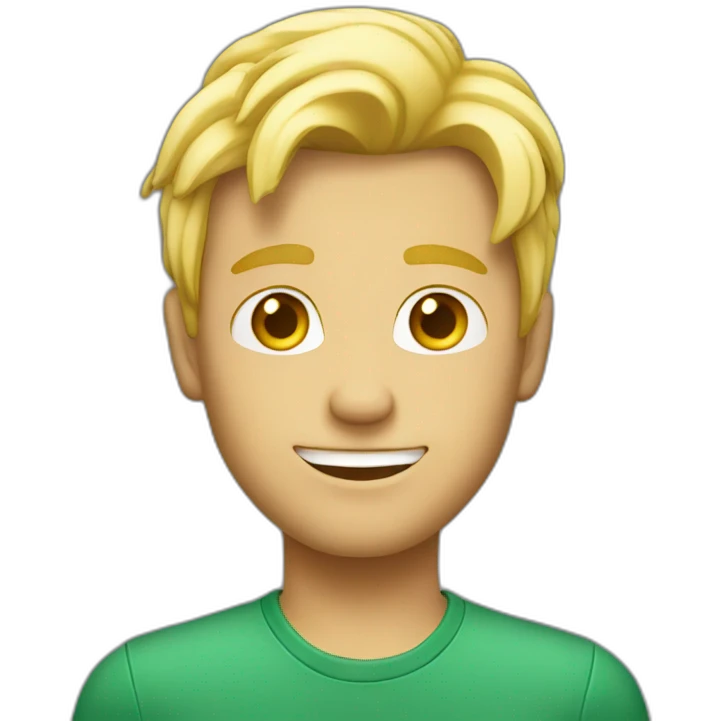 Blond man with smirk emoji