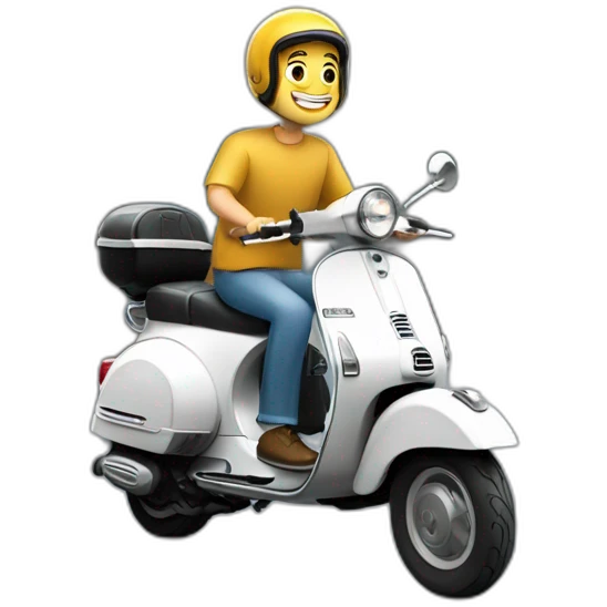 Homme sur un scooter vespa emoji