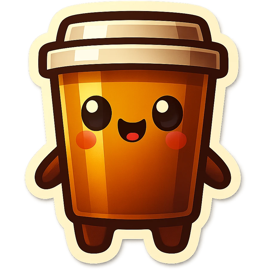 Tall coffee cup, play dead emoji