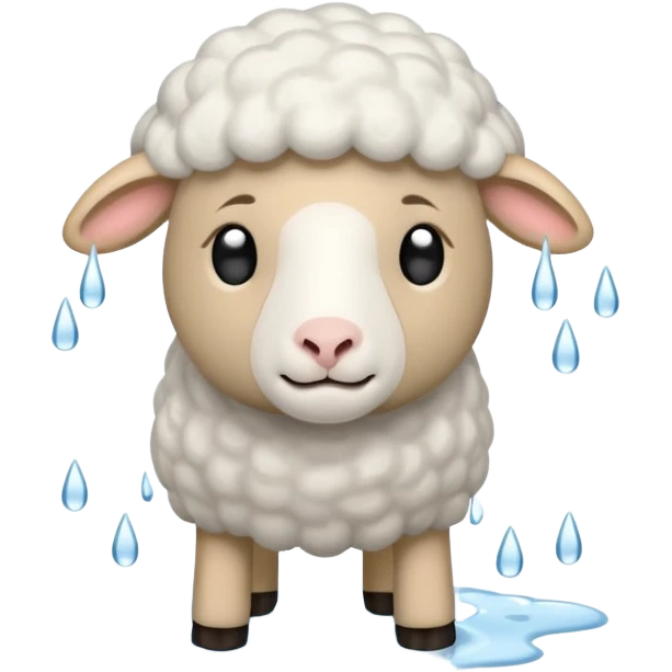 Sheep in the rain emoji