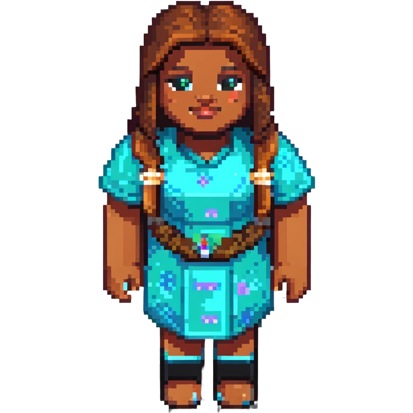 Nicole Byer as a Minecraft character emoji