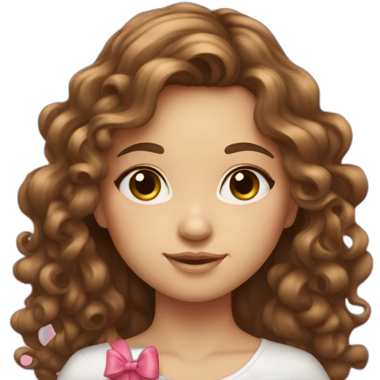 beautiful-wite-girl-with-long-curly-brown-hair-with-a-pink-bow emoji