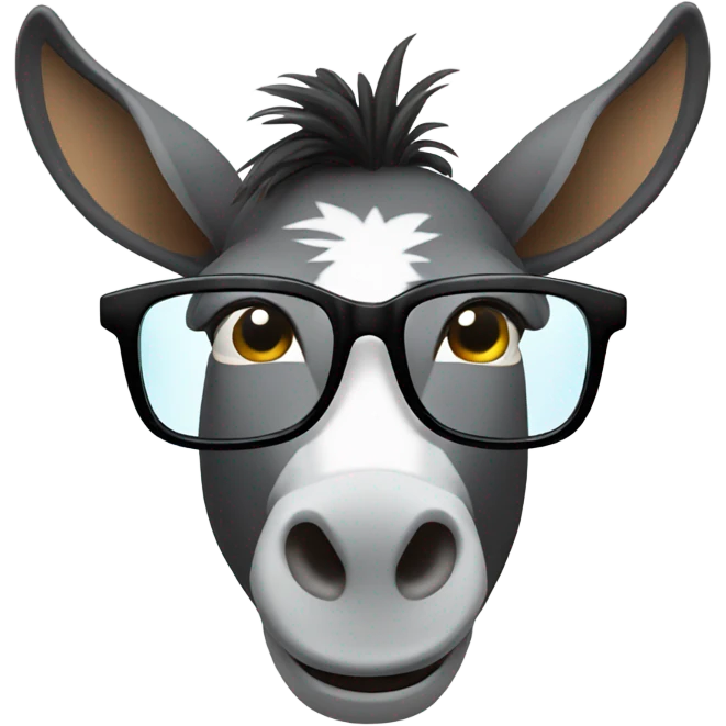 Donkey with glasses  emoji