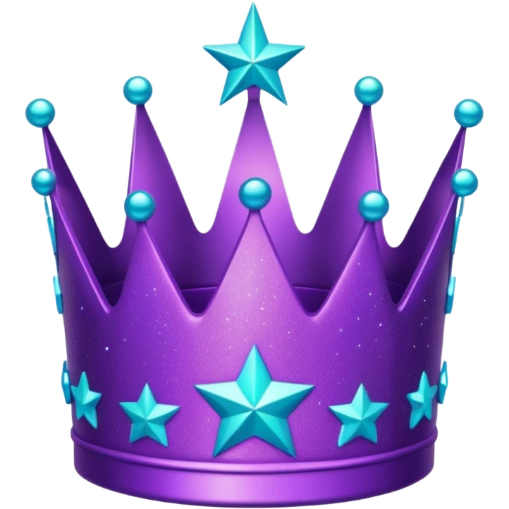 Feeling purple cian crown shine star glitter emoji