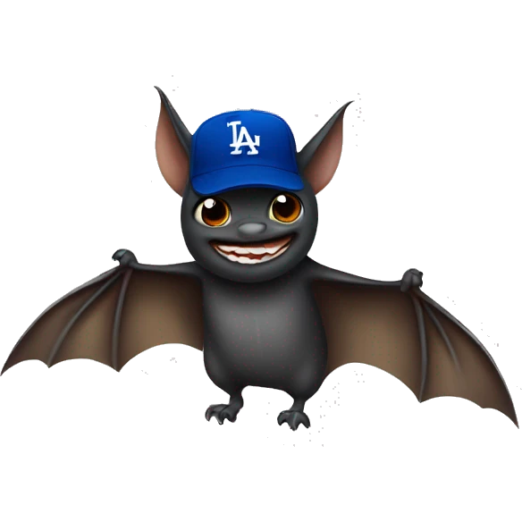 Bat wearing a dodger’s hat emoji